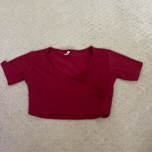 Women's Burgundy Wrap Top